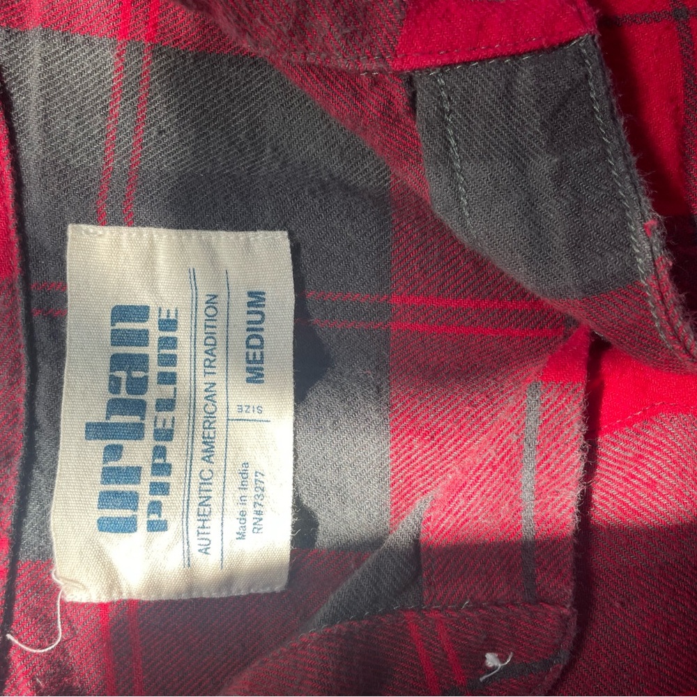 Urban Pipeline Red and Gray Checkered Shirt